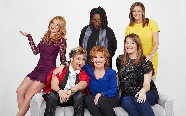 Whoopi Goldberg with co-hosts Joy Behar, Candace Cameron Bure, Michelle Collins, Paula Faris, Raven-Symone