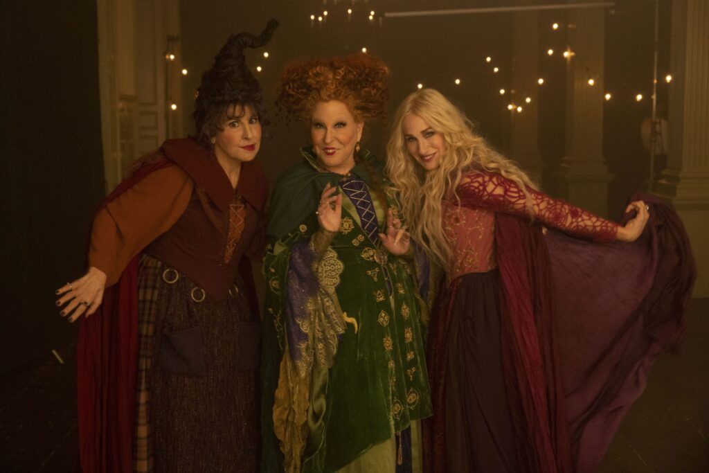 Kathy Najimy as Mary Sanderson, Bette Midler as Winifred Sanderson, and Sarah Jessica Parker as Sarah Sanderson, Hocus Pocus, Hocus Pocus 2, Hocus Pocus 3, #HocusPocus