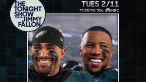 Jalen Hurts, Saquon Barkley, The Tonight Show Starring Jimmy Fallon, Super Bowl, Super Bowl LIX, NBC