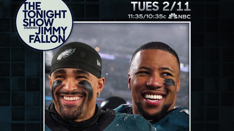 Jalen Hurts, Saquon Barkley, The Tonight Show Starring Jimmy Fallon, Super Bowl, Super Bowl LIX, NBC