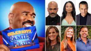 Celebrity Family Feud, Steve Harvey, Donnell Turner, Tanisha Harper, Maurice Benard, Melissa Claire Egan, Michelle Stafford, Joshua Morrow